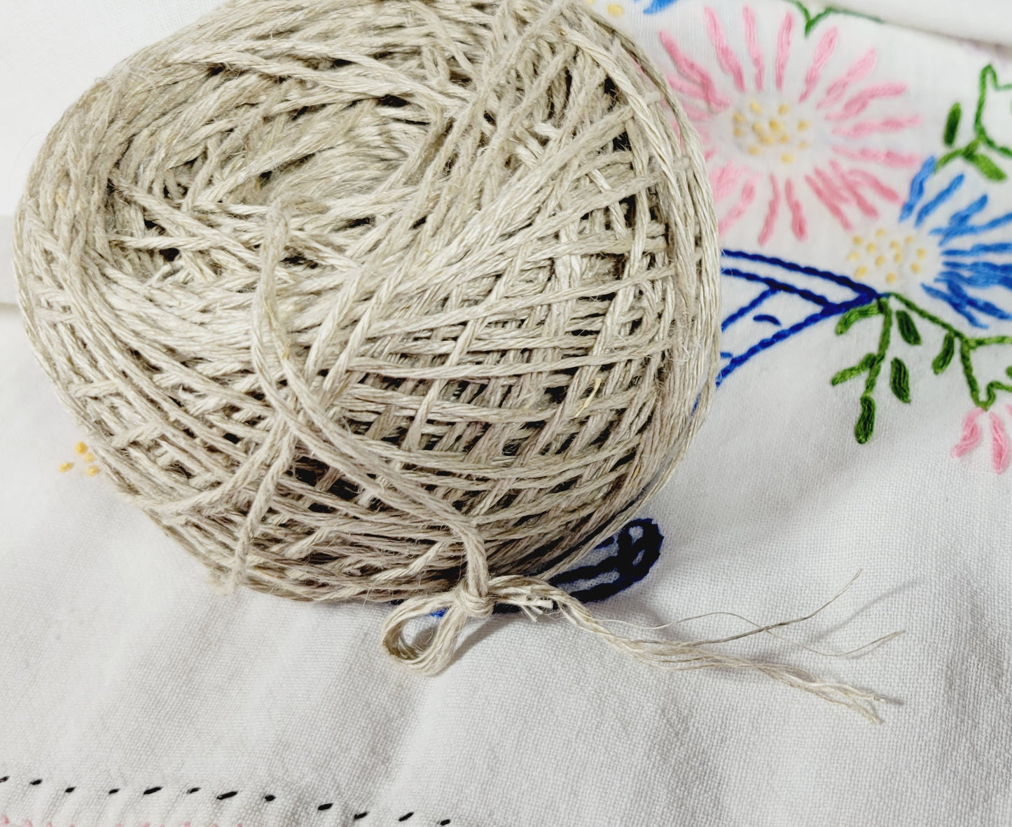 Hemp Thread, 6-ply. 100 Yards. Natural Twine Yarn.