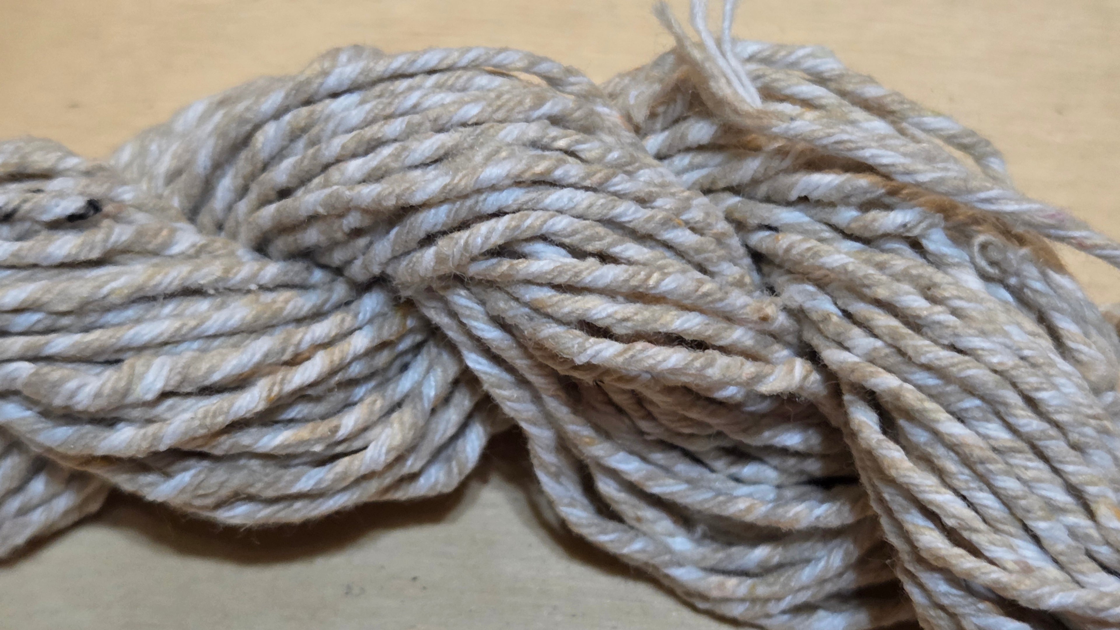 Soya Yarn. 6 Ply Short Skein. 43 Yards. Light Dark Twist. Sports Weight