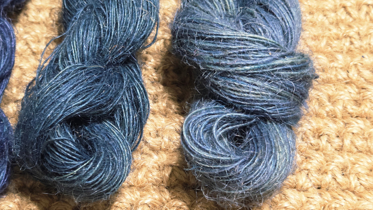 Yarn Jute. Skein. Lace Weight. Small Batch Dyed. 200 Yards. Blue