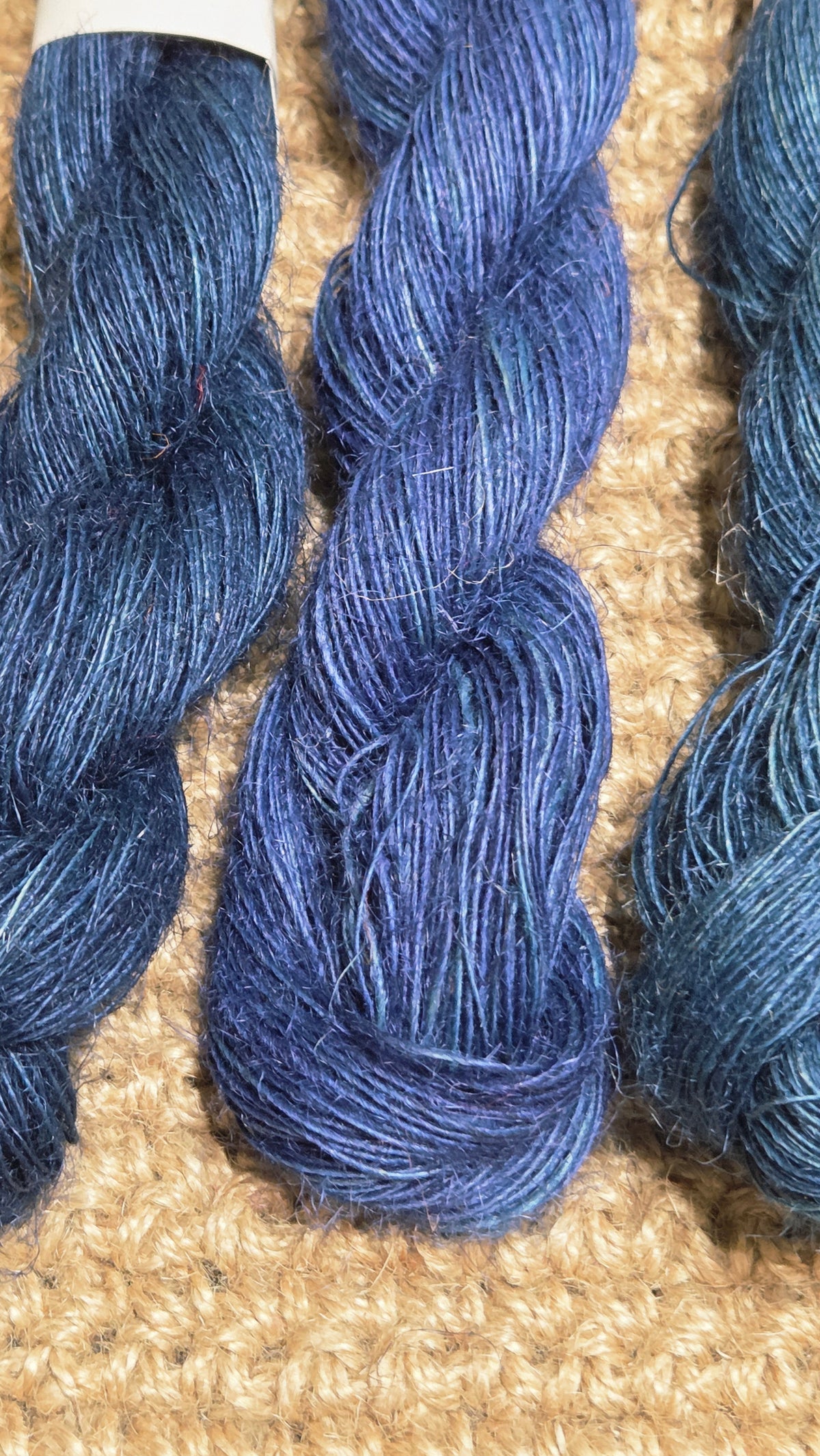 Yarn Jute. Skein. Lace Weight. Small Batch Dyed. 200 Yards. Blue