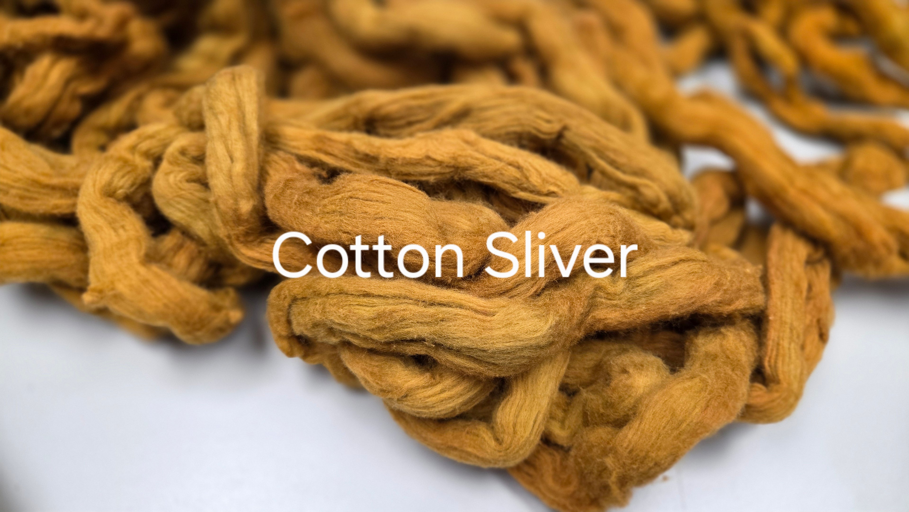 Cotton, 1/2 oz (0.5 ounce) Dyed Conventional Cotton Sliver, Small Batch Studio Dyed (Bronze DD)