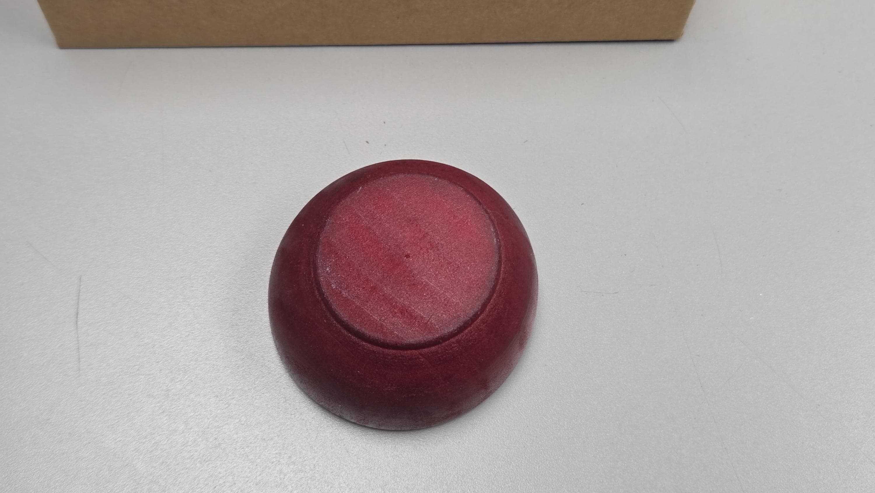 Spin Cotton Fiber Kit. Natural Upland Cotton Sliver. Hand-Painted Wood Support Bowl and Brass Tahkli Spindle. SK8 Red