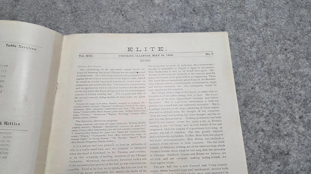 Elite The Illustrated Society Journal 1895 May Chicago Fashion Culture News