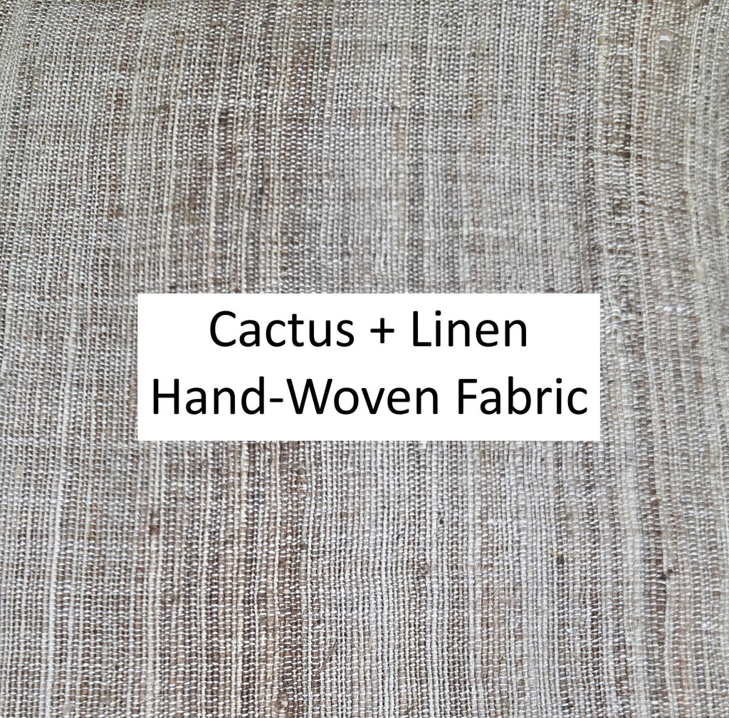 Cactus + Linen Hand Loom Woven Fabric. By the 1/2 Yard. 100% Plant Fiber. 44" Wide