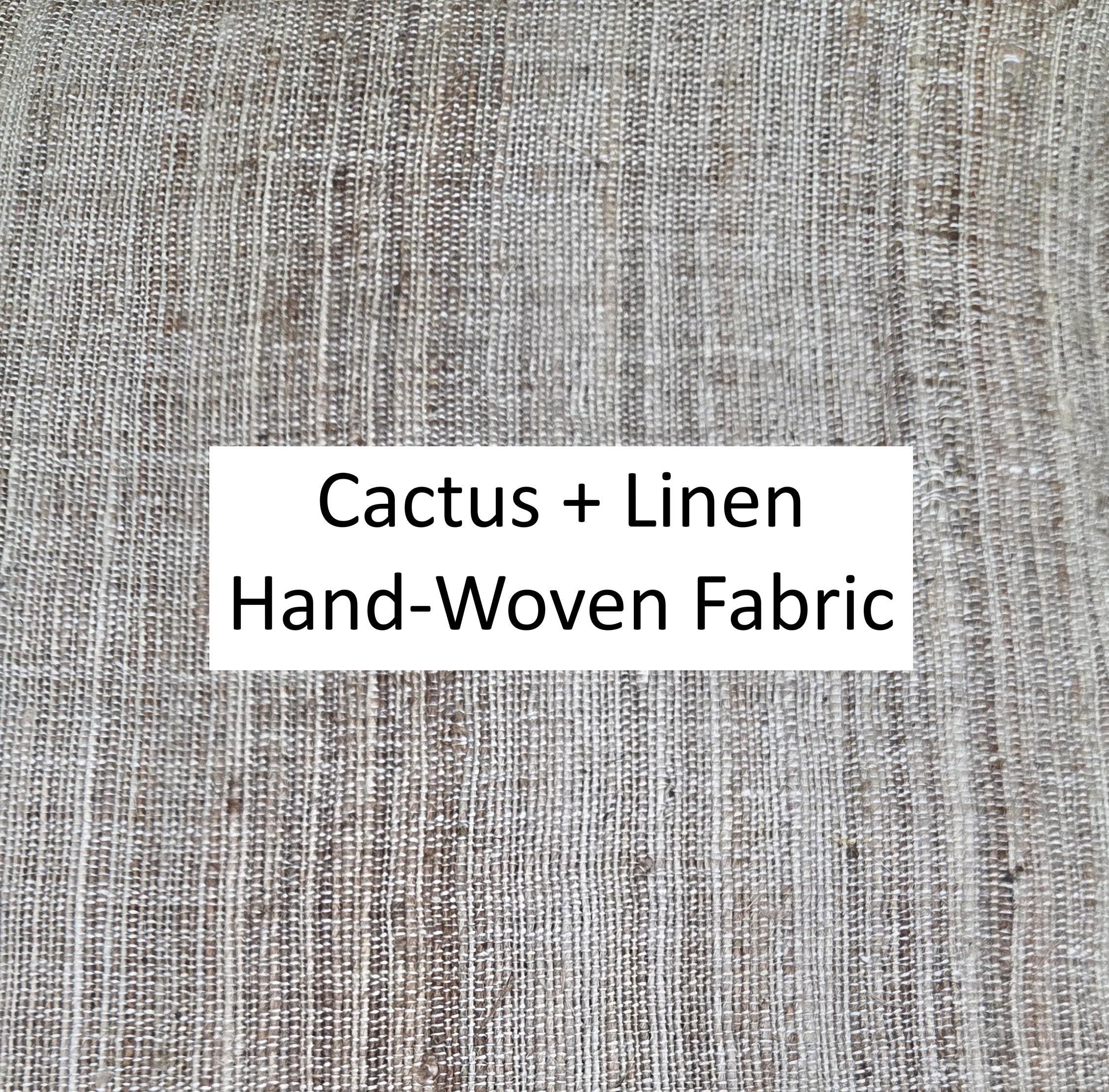 Cactus + Linen Hand Loom Woven Fabric. By the 1/2 Yard. 100% Plant Fiber. 44" Wide