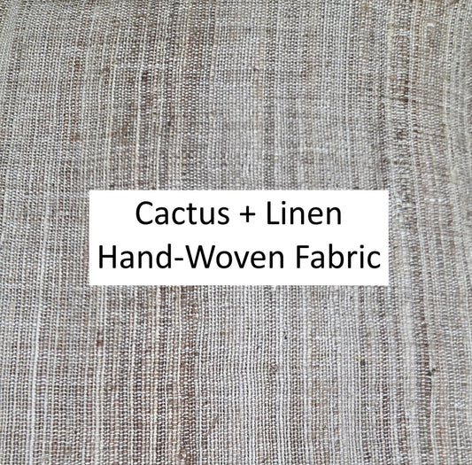 Cactus + Linen Hand Loom Woven Fabric. By the 1/2 Yard. 100% Plant Fiber. 44" Wide