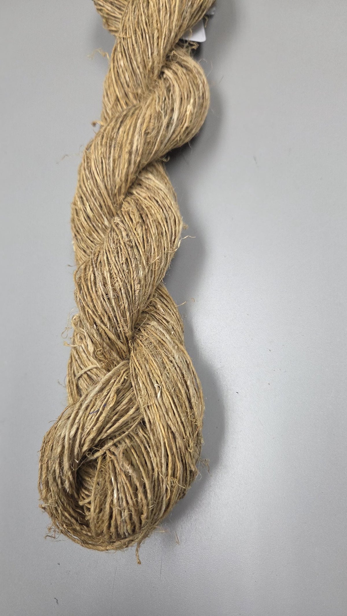 Hemp Yarn, 195 Yards, Light Yellow (Osage Orange) Dyed. Hand-Spun Skein.