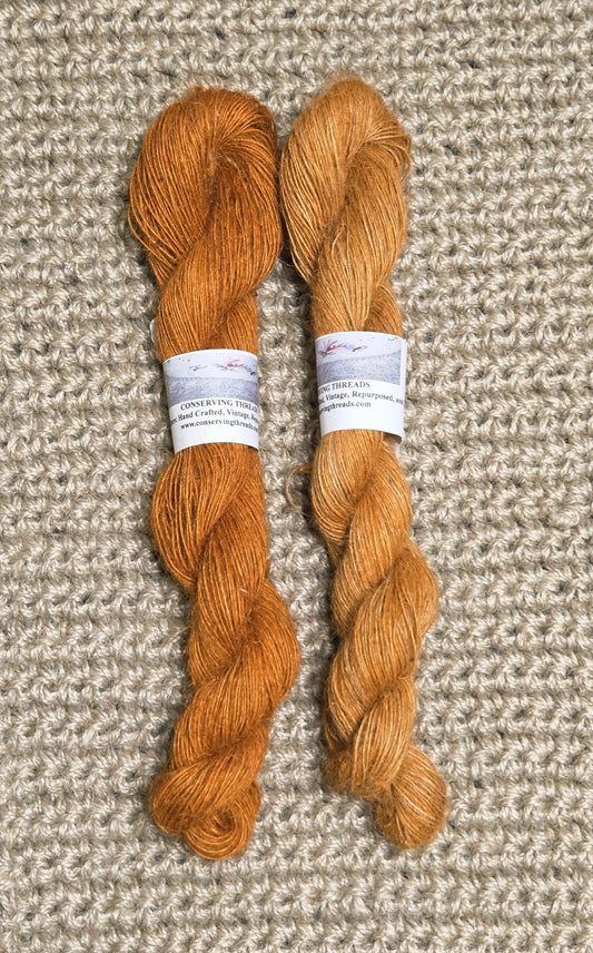 Yarn Jute. Skein. Lace Weight. Small Batch Dyed. 200 Yards. Orange