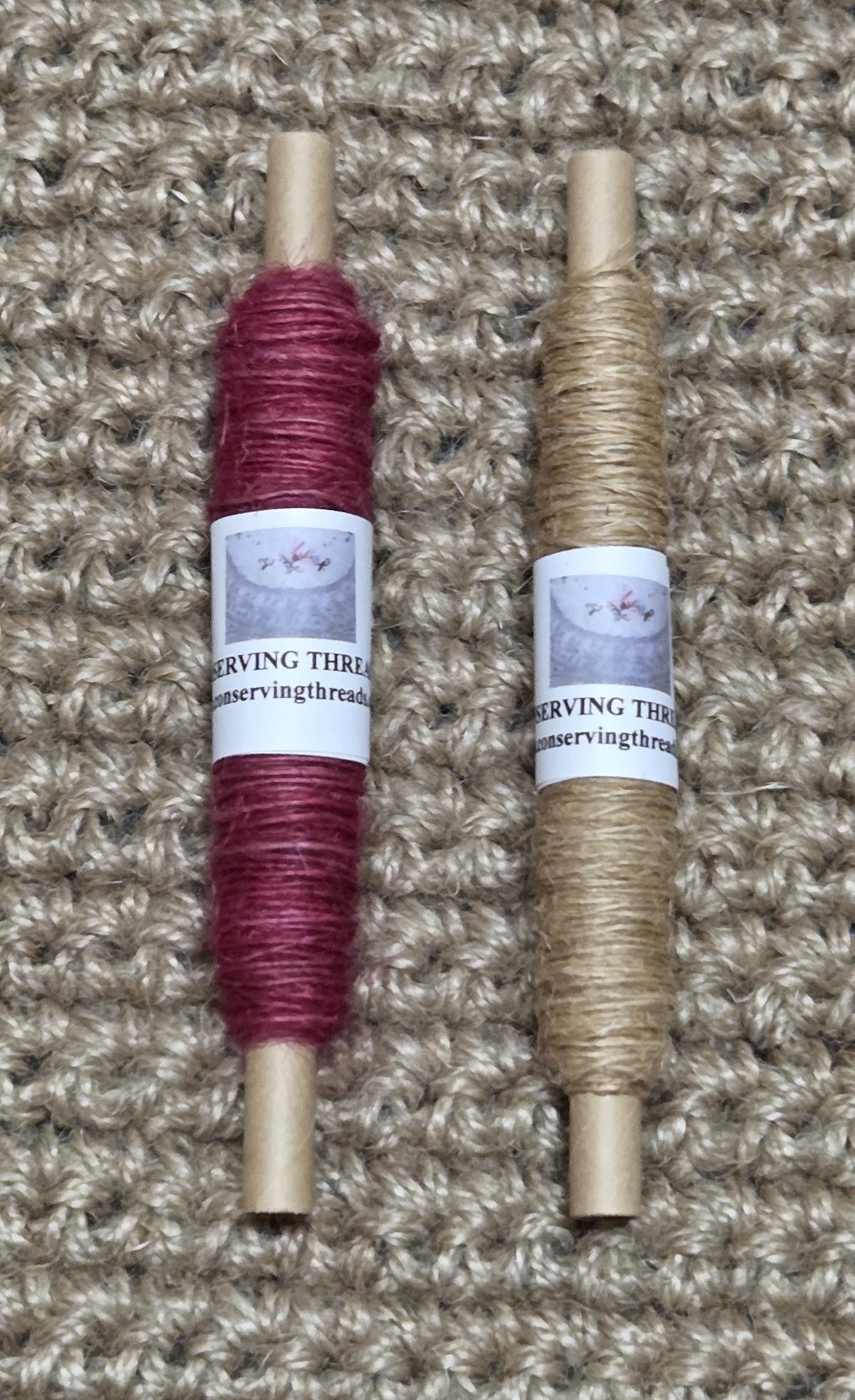 Thread Jute. 25 Yards Bobbin. Lace Weight. Red.