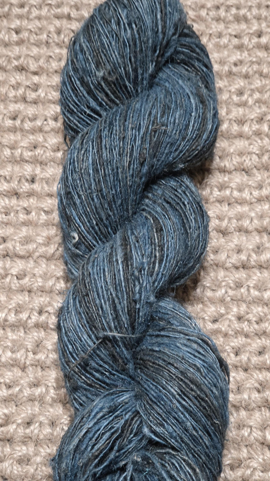 Yarn Nettle, 340 Yards, Blue - Indigo Dyed. Hand-Spun Skein.