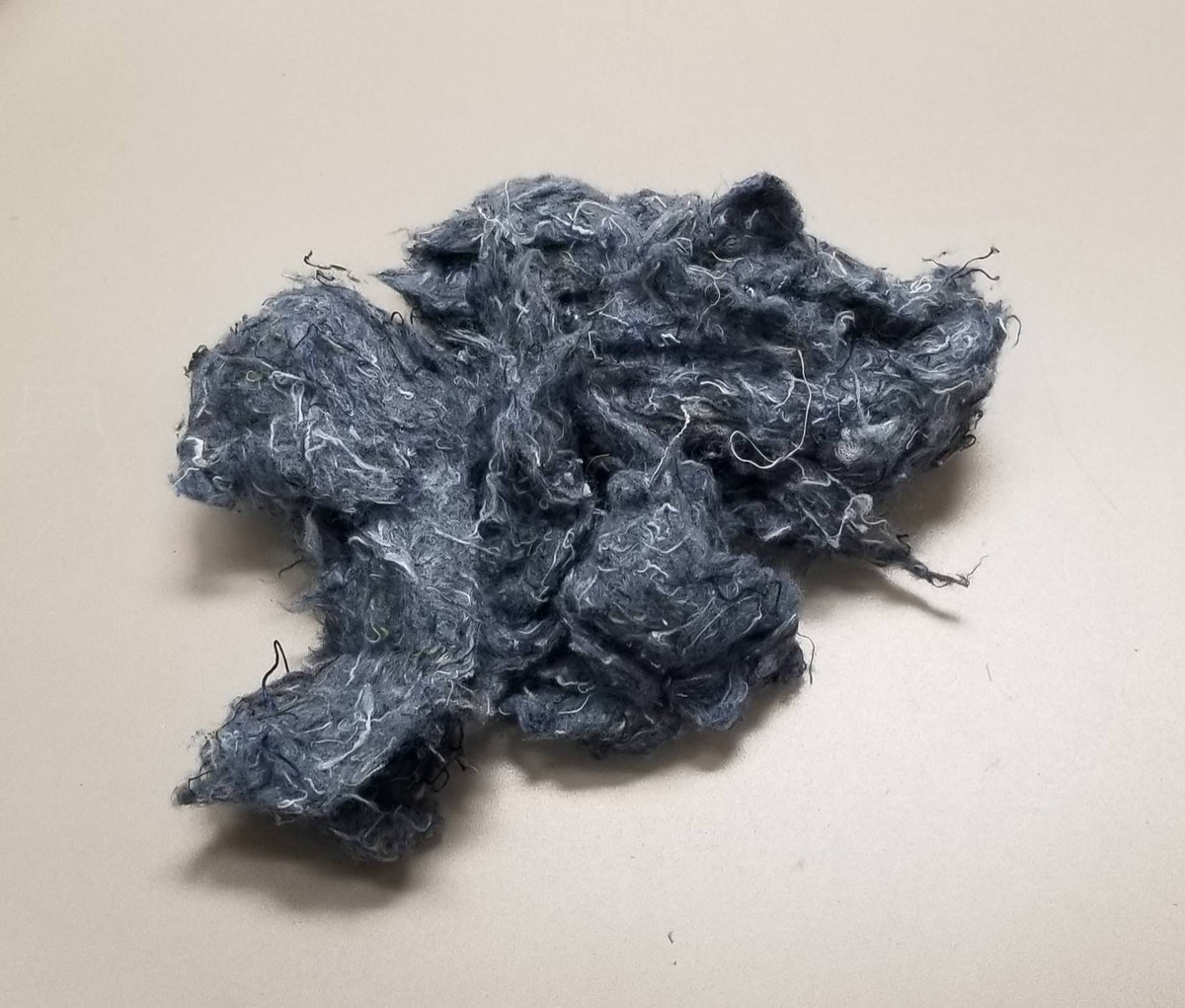 Cotton Shoddy. Reclaimed Blue Cotton Fiber from Denim Jeans Upcycled i ...