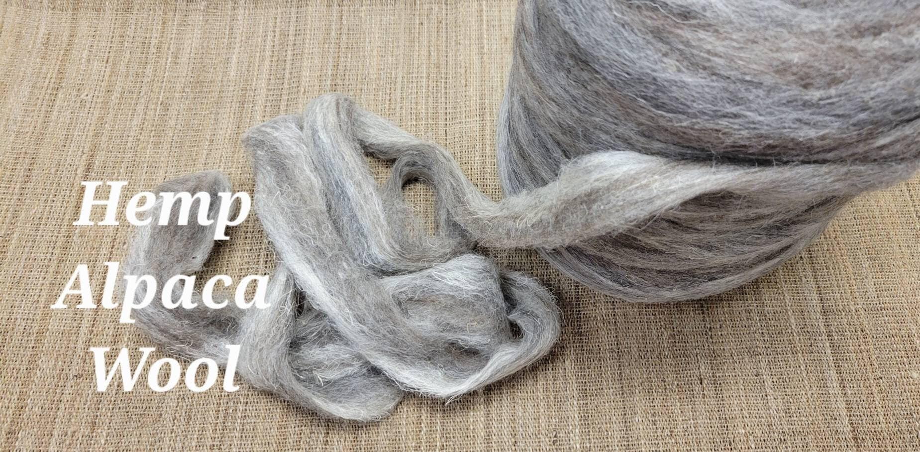 Hemp, Alpaca and Wool Fiber - 1 Pound Custom Blend Pin Draft Roving (20/50/30) Light Gray / Brown. Great for Weaving, Fiber Arts, Knitting