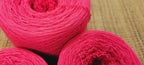 Reclaimed Cotton Hot Pink Thread. Repurposed Recycled Sweater Yarn. Thread or Lace Weight. Great for Upcycle Projects.