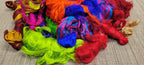 Reclaimed Silk Thread Bundle. 16 ounce (1 pound). Multi-Colored. 2nd Chance Fibers.