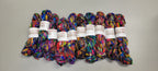 Set 10 Reclaimed Silk Yarn Skeins. Art Yarn. Hand-Spun Black and Rainbow. Recycled Yarn. 2nd Chance Fiber Yarn Bundle.