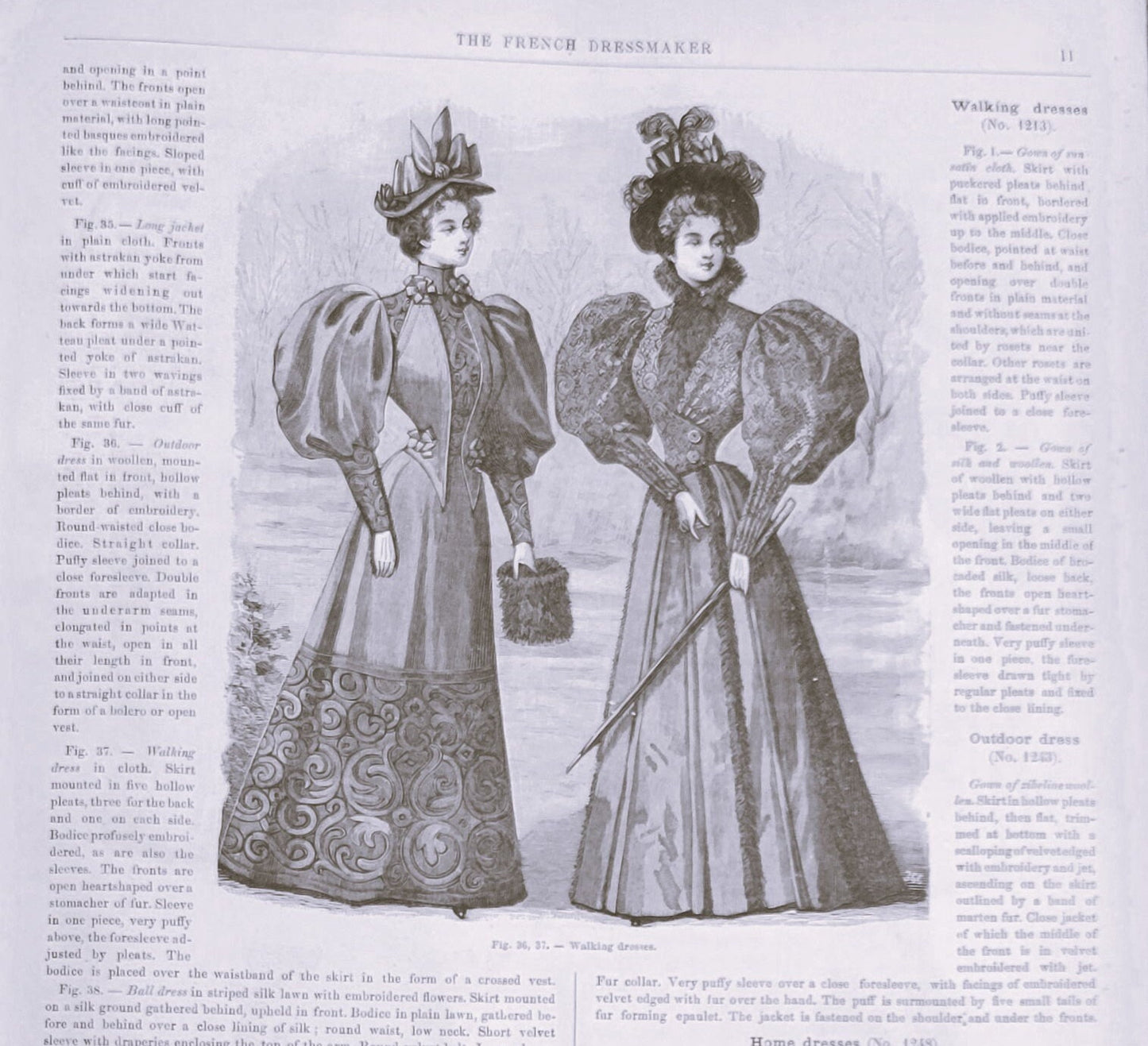 1895 The French Dressmaker January. A. McDowell & Co. Ladies' Fashion Mail Order Journal Catalog, Mail Order, E-book DOWNLOAD, Vol 11 No 1.