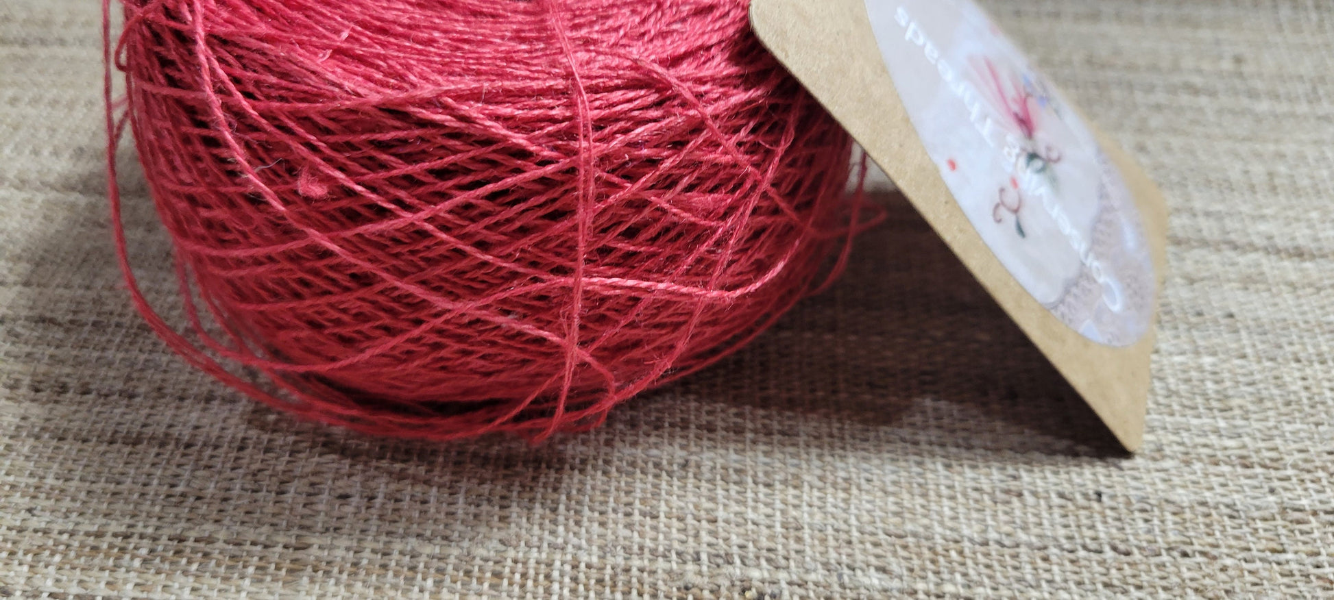 Red Hemp 100% 2-ply Yarn 250 Yards Natural Fine Twine Great for Kitting, Crochet, Craft, Fiber Arts
