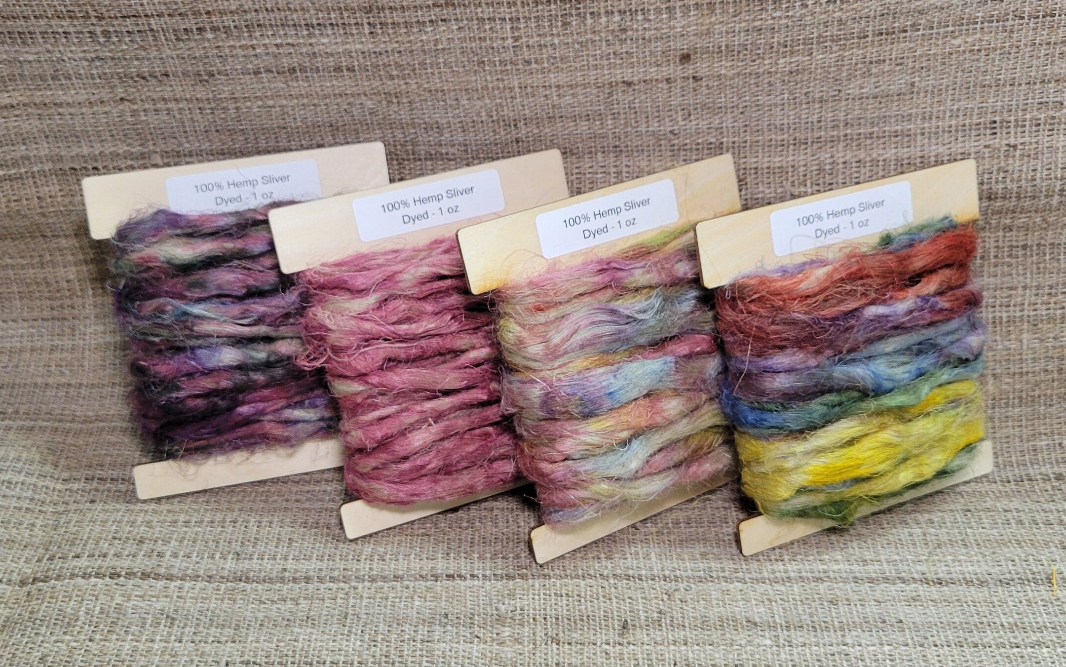 Hemp 1 oz Sliver Fiber Dyed. Great for Spinning, Knitting, Weaving, Crafts, ect.