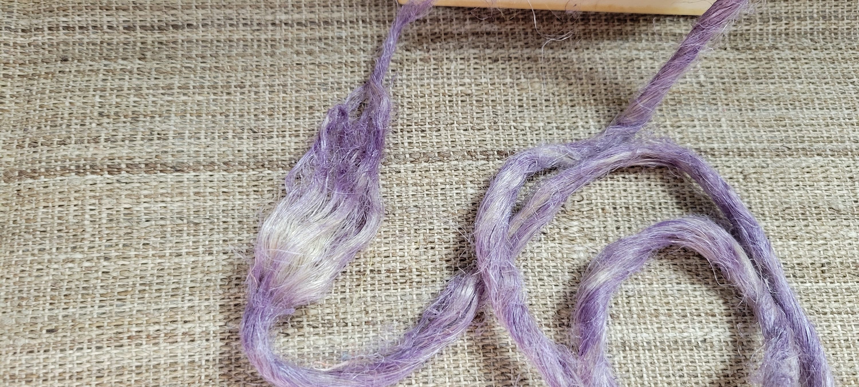 Hemp 1 oz Alkanet Silver Fiber Dyed Purple. Great for Spinning, Knitting, Weaving, Crafts, ect.