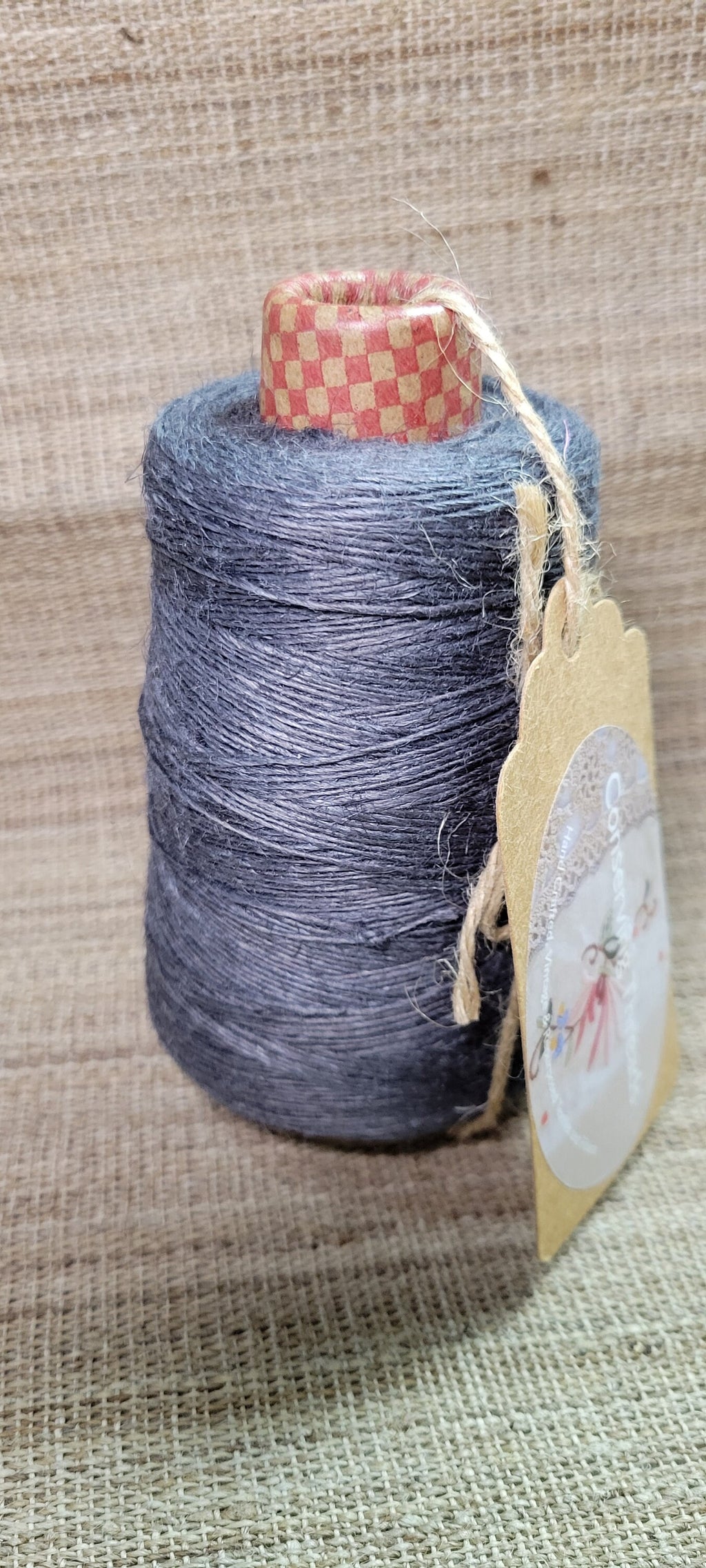 Linen Yarn Cone, Dyed Gray. Fingering Weight. 475 Yards. Great for weaving, knitting, crochet, crafts and fine arts.