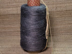 Linen Yarn Cone, Dyed Gray. Fingering Weight. 475 Yards. Great for weaving, knitting, crochet, crafts and fine arts.