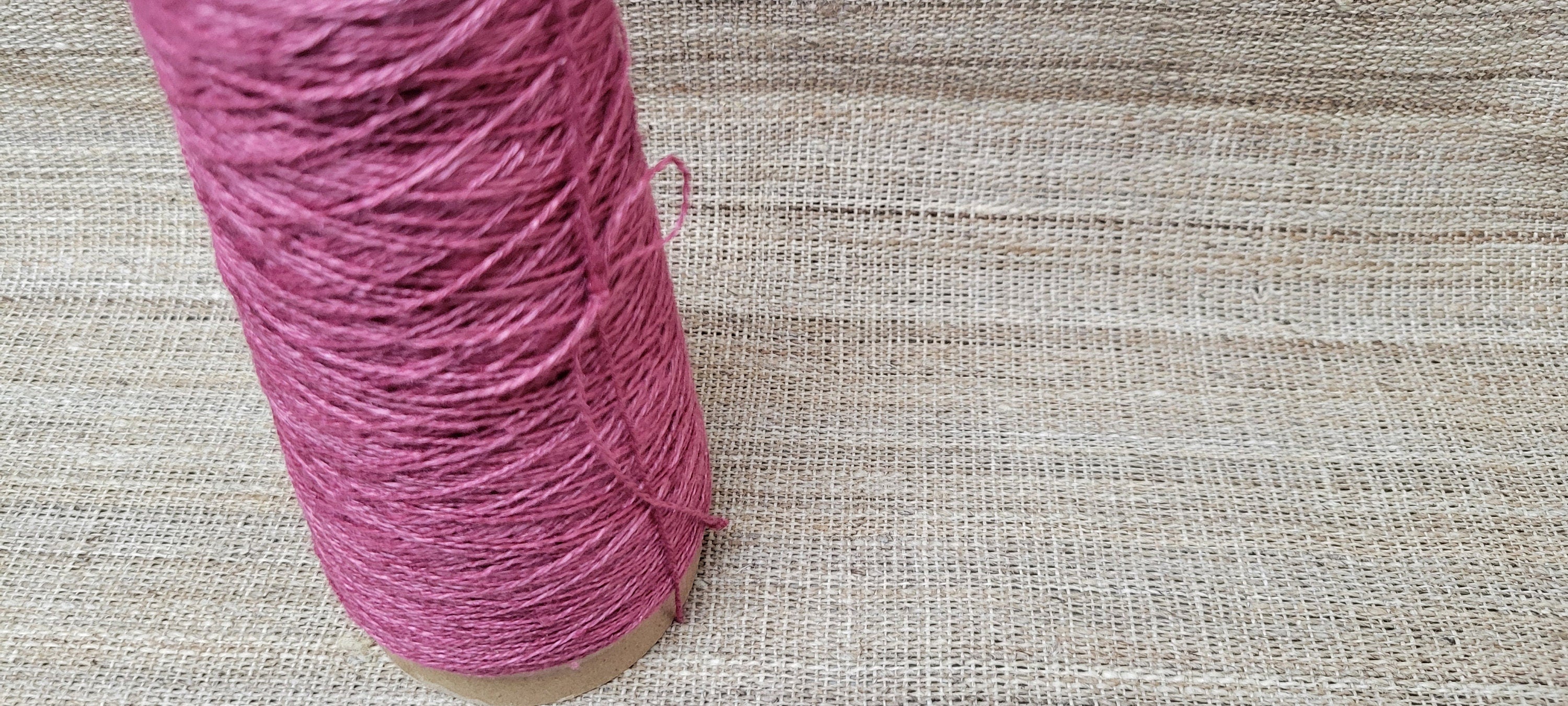Hemp Yarn 2-ply, 250 Yards. Maroon Natural Fine Twine. Great for Kitting, Crochet, Craft, Fiber Arts