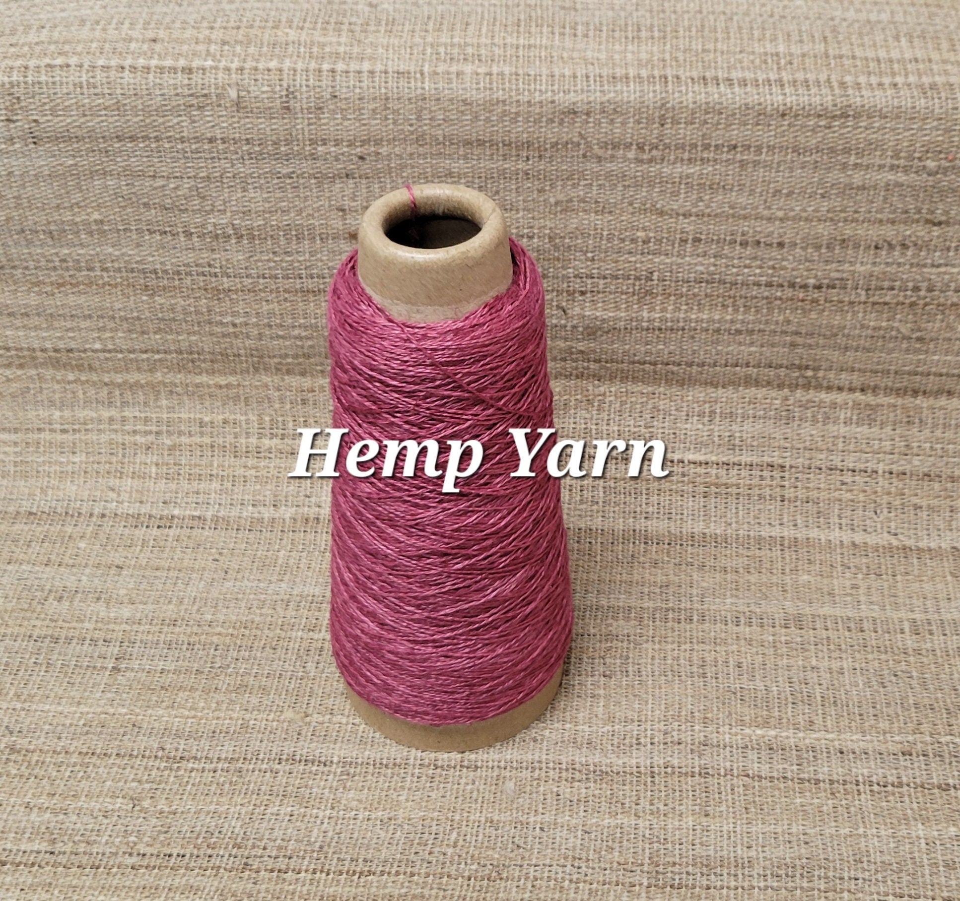 Hemp Yarn 2-ply, 250 Yards. Maroon Natural Fine Twine. Great for Kitting, Crochet, Craft, Fiber Arts