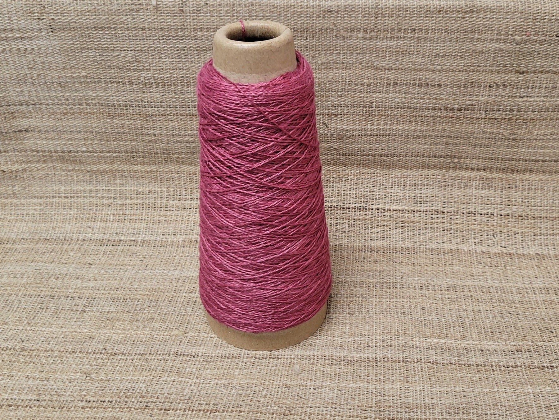 Hemp Yarn 2-ply, 250 Yards. Maroon Natural Fine Twine. Great for Kitting, Crochet, Craft, Fiber Arts