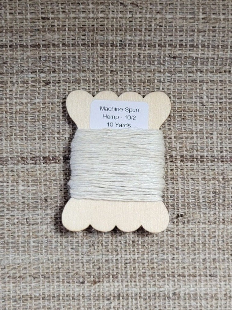 Hemp Thread, 10 Yards, Natural Fiber. 2-ply / 10/2. Great for Slow Sti ...