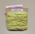 Banana. Reclaimed Yarn. Hand-Spun Fibers Upcycled. Yellow, Gold, Orange, Pink and Red
