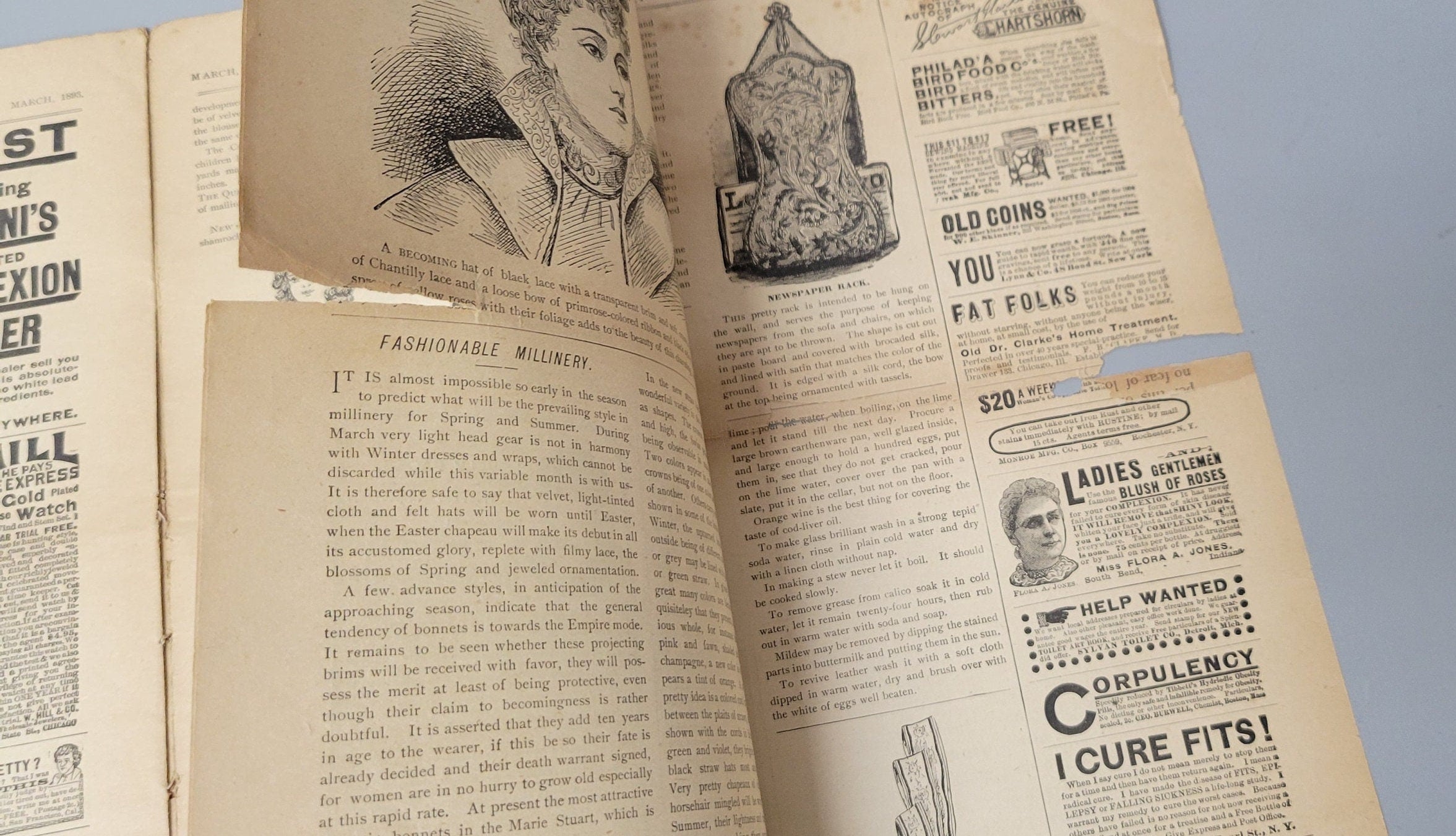 Rare 1893 The Queen of Fashion Paper March. New York Ladies' Fashion Pattern Journal Catalog, Mail Order, Original, Vol 20 No 7.