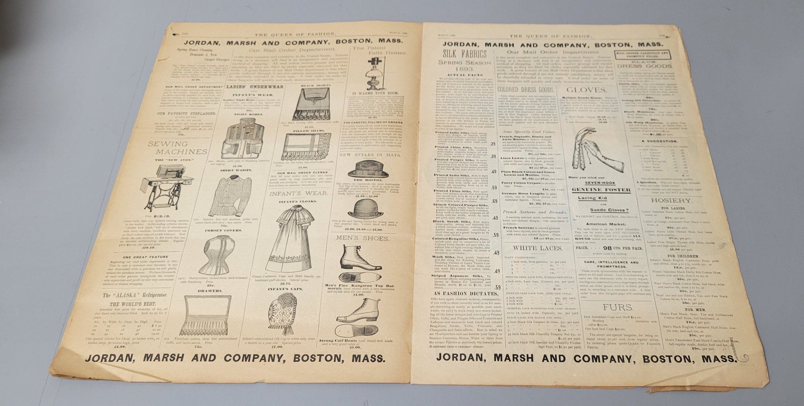 Rare 1893 The Queen of Fashion Paper March. New York Ladies' Fashion Pattern Journal Catalog, Mail Order, Original, Vol 20 No 7.