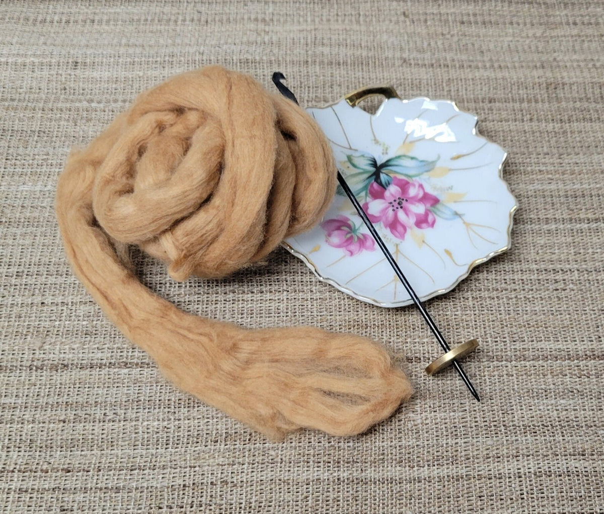 Brown Cotton USA Grown Natural Fiber Sliver, Light Brown Color. Great Gift Idea for Spinner, Weaver and Fiber Artist, Artists, ect.