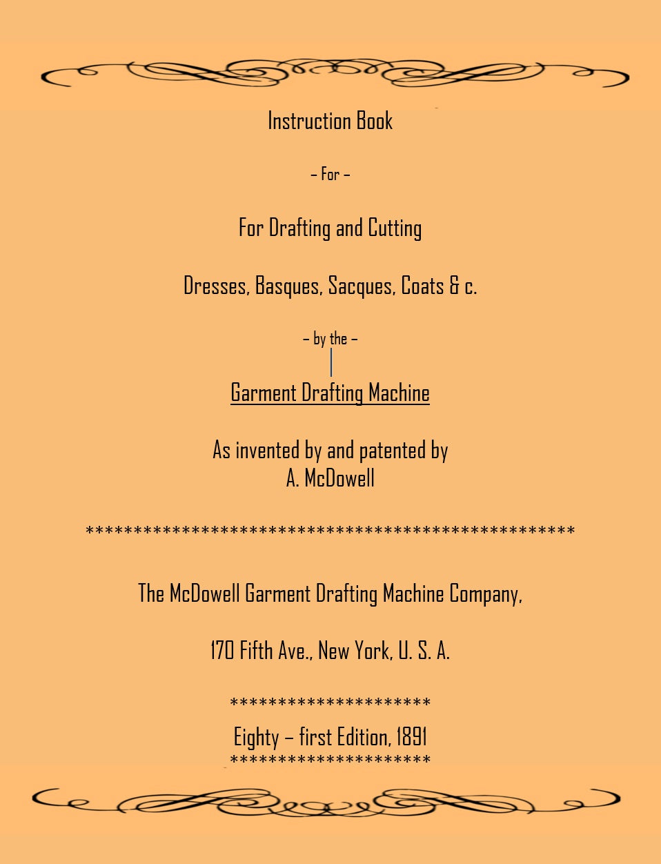 McDowell Drafting & Cutting Dresses / Measure Book. 1891 Instruction Book Garment Drafting Machine Co. Patterns. E-book DOWNLOAD. 📥