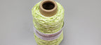 Cotton Yarn Splatter Green & White, Hand Spun, 2 Ply Fingering Weight on Cone.