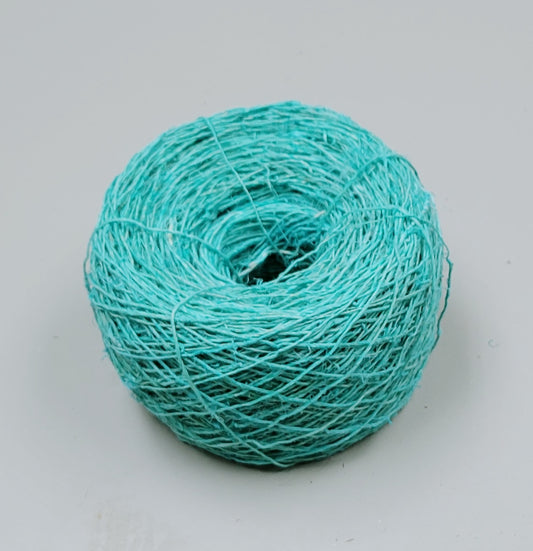 Hemp Dyed Yarn. Blue. Hand-Spun Skein, 200 Yards.