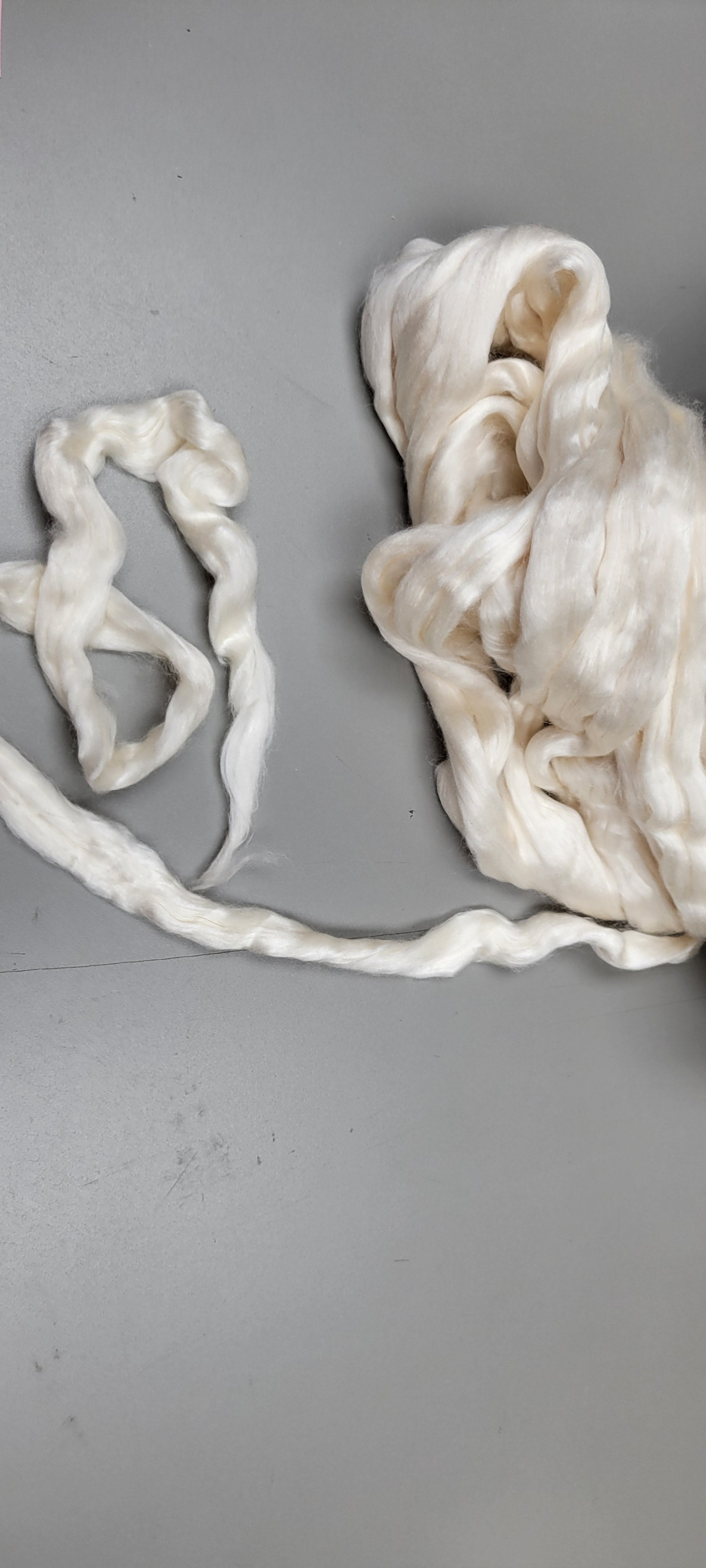 Lemon Fiber (RCFs). 1 ounce. Combed Sliver.