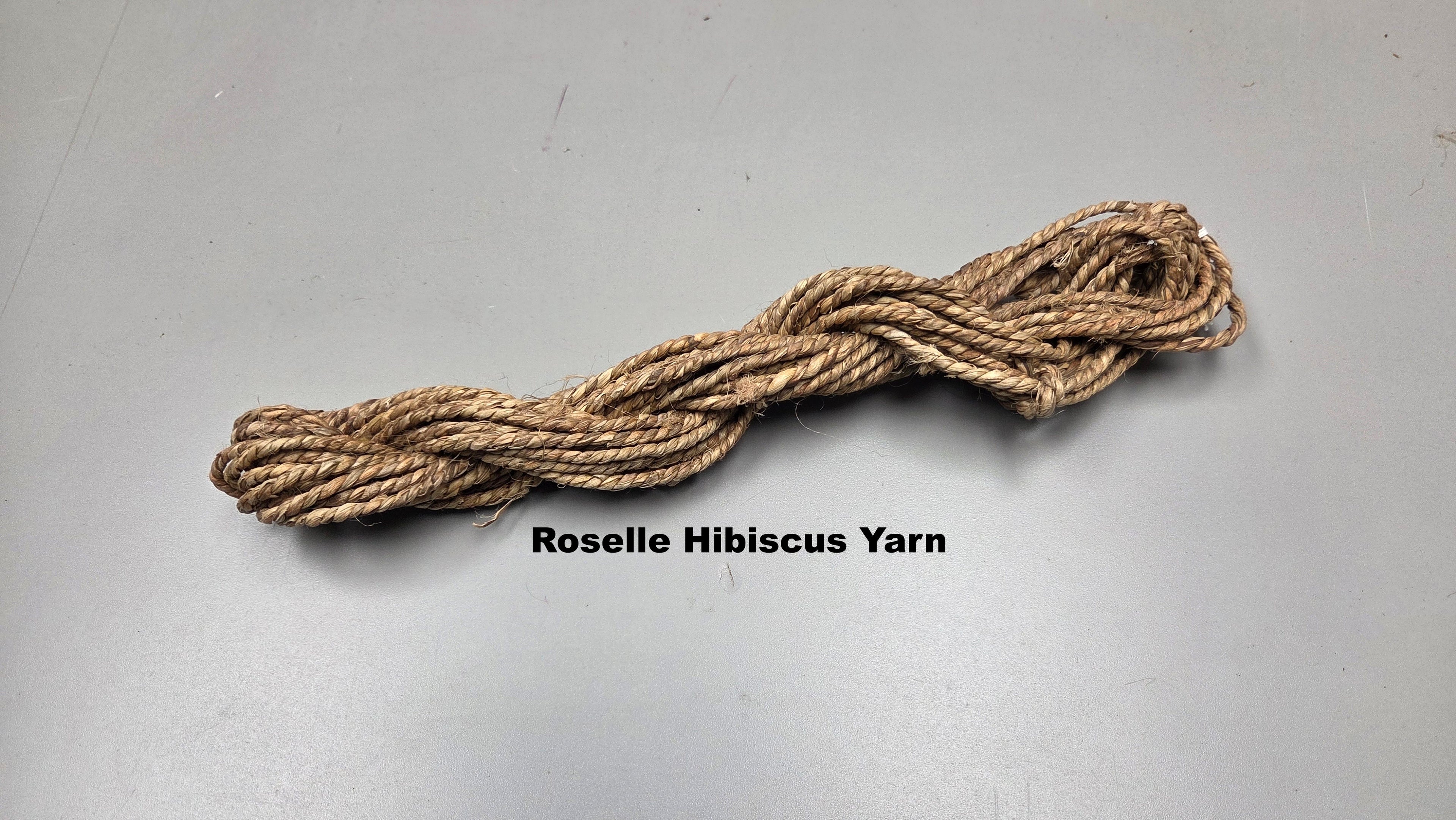 Bast Fiber Yarn (Roselle Yarn) Cordage. Natural Spun / Ply Hibiscus