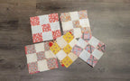 Vintage Quilt Squares 8" Four Patch, Unfinished Project. 1910s - 1930s