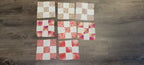 Vintage Quilt Squares 8" Four Patch, Unfinished Project. 1910s - 1930s