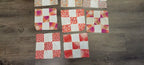 Vintage Quilt Squares 8" Four Patch, Unfinished Project. 1910s - 1930s