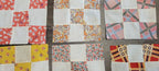 Vintage Quilt Squares 8" Four Patch, Unfinished Project. 1910s - 1930s