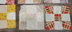 Vintage Quilt Squares 8" Four Patch, Unfinished Project. 1910s - 1930s