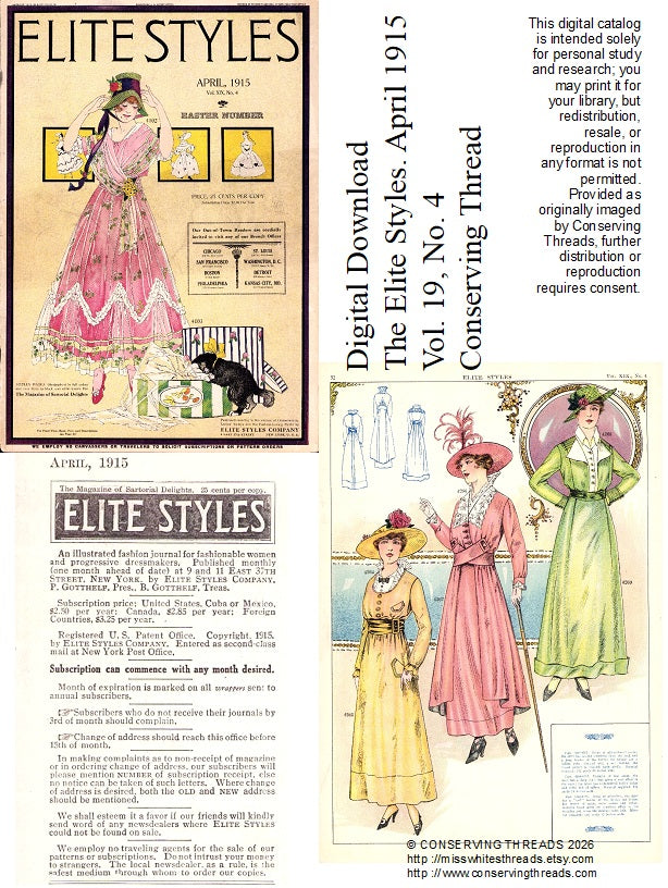 The Elite Styles. April 1915. Vol 19 No 4. E-book DOWNLOAD.📥