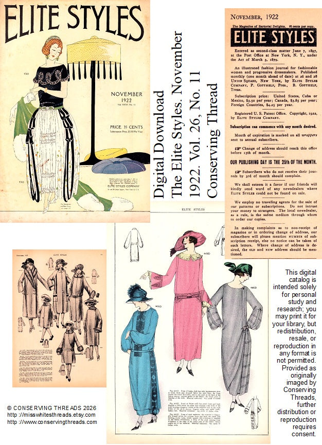 The Elite Styles. November 1922. Vol 26 No 11. E-book DOWNLOAD.📥